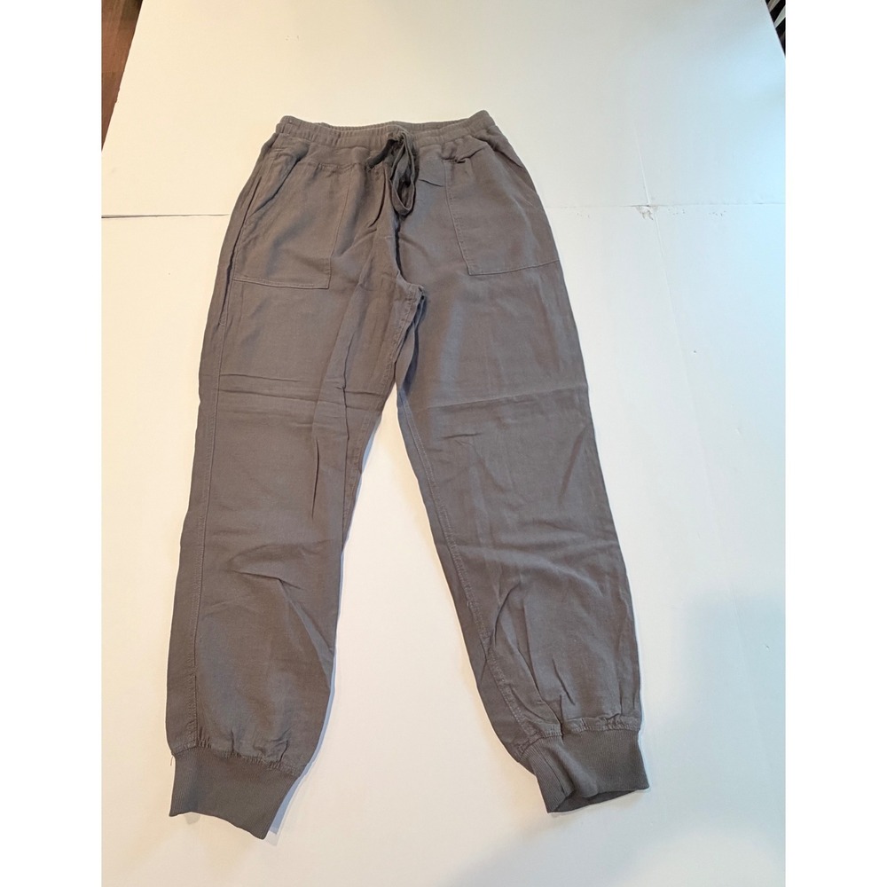 Risen Los Angeles Dark Grey Linen Blend Jogger Pants Womens XL